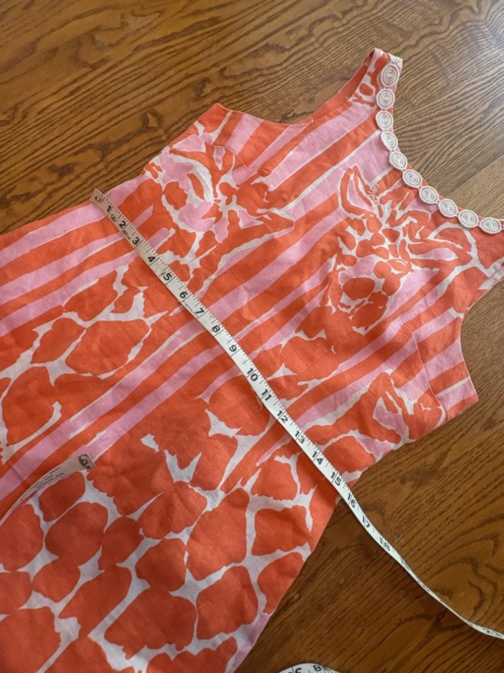 Lilly Pulitzer for Target Pink Orange Giraffe Linen Shift Dress Size 6